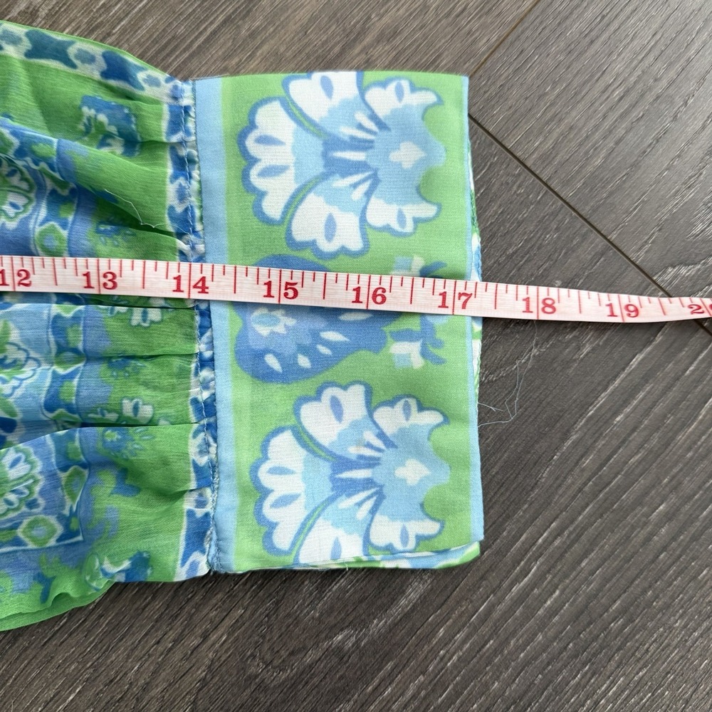 Gretchen Scott Borderline Dress Blue‎ Scarfy  Lined Medium Coquette Cottagecore - Picture 4 of 11